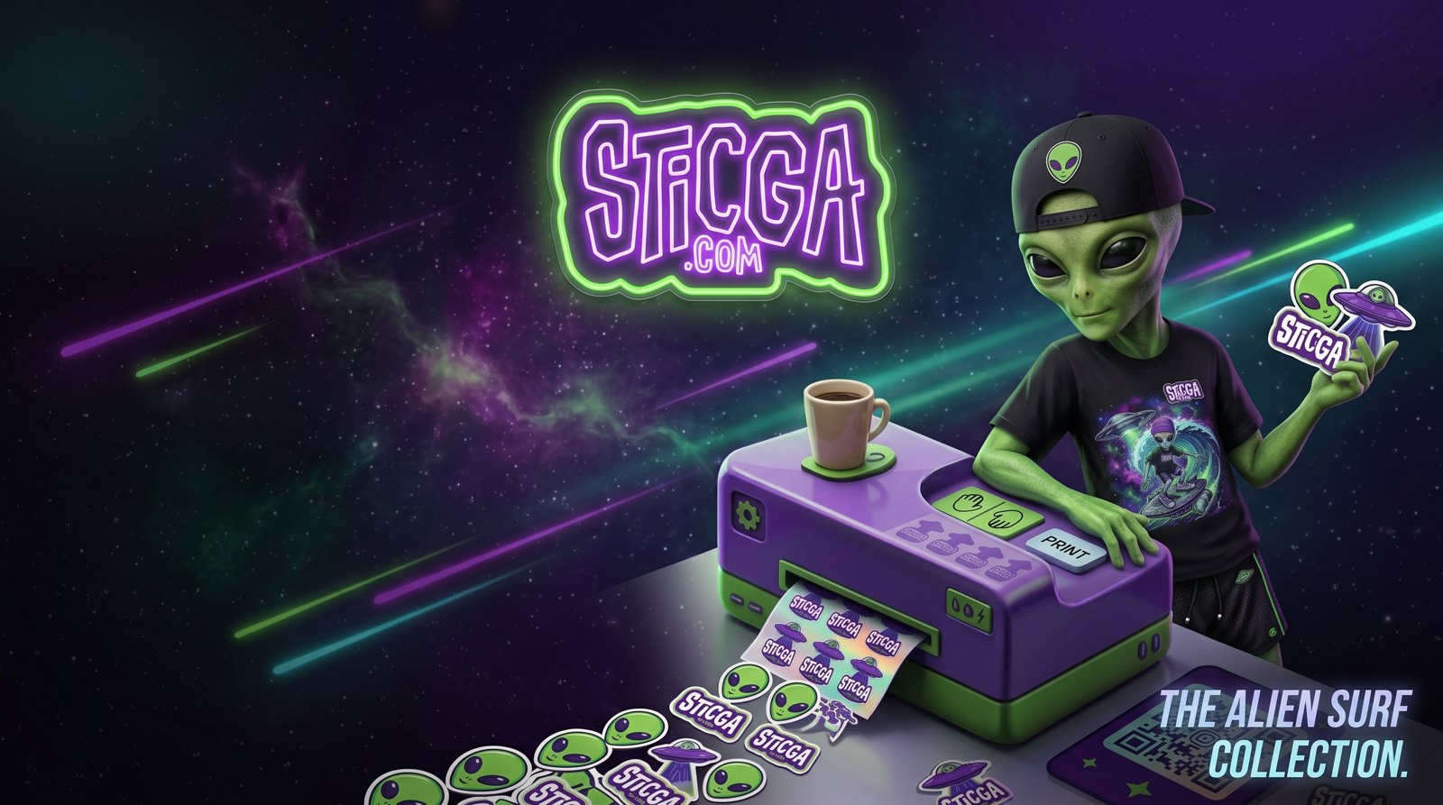 STICGA &mdash; The Alien Surf Collection สติ๊กเกอร์เอเลี่ยนพรีเมียม