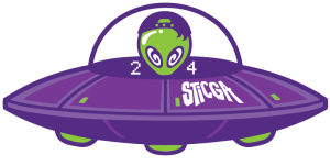 ยาน UFO เอเลี่ยน Sticga โปรยสติกเกอร์ | Sticga alien UFO dropping stickers